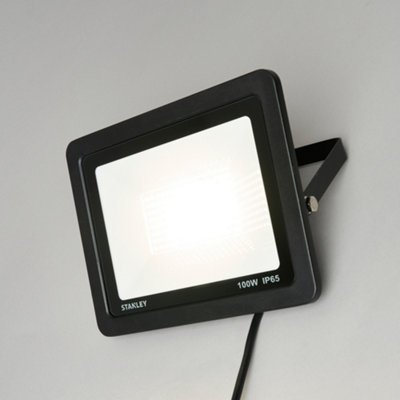 Litecraft Stanley Slimline Black 100 Watt LED IP65 Outdoor Wall Flood Light