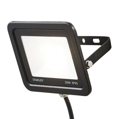 Litecraft Stanley Slimline Black 20 Watt LED IP65 Outdoor Wall Flood Light