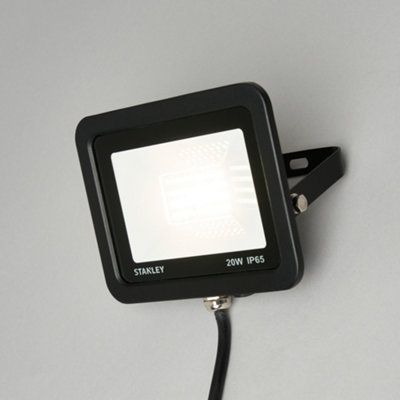 Litecraft Stanley Slimline Black 20 Watt LED IP65 Outdoor Wall Flood Light