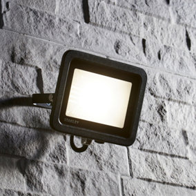 Litecraft Stanley Slimline Black 30 Watt LED IP65 Outdoor Wall Flood Light