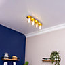 Litecraft Sylvia Satin Brass 4 Light Bathroom Ceiling Spotlight Bar