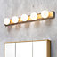 Litecraft Tasmieno Brass 5 Lamp Hollywood Style Bathroom Wall Light