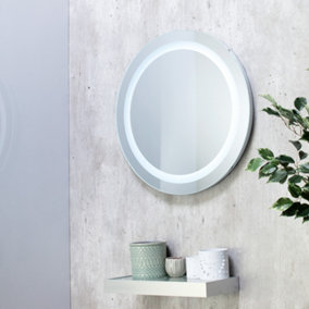 Litecraft Tay Silver LED Circular Bathroom Mirror Wall Light