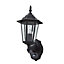 Litecraft Thera Black 1 Lamp Traditional Outdoor Wall Light with PIR Sensor