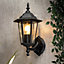 Litecraft Thera Black 1 Lamp Traditional Outdoor Wall Light