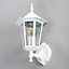 Litecraft Thera White 1 Lamp Traditional Outdoor Wall Light