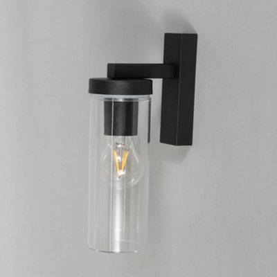 Litecraft Tibs Black 1 Lamp Modern Outdoor Up or Down Wall Light