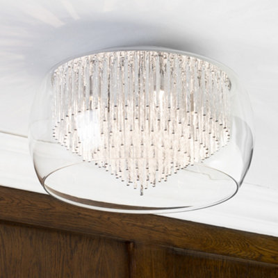 Glass bowl deals ceiling light