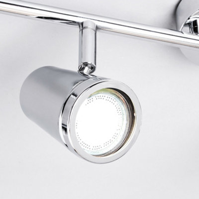 Litecraft Trisha Chrome 4 Light Bathroom Ceiling Spotlight Bar