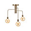Litecraft Triss Gold 3 Lamp Ceiling Light