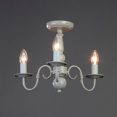 Litecraft Trudi Grey 3 Arm Ceiling Light