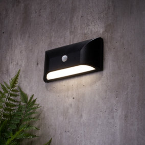 Litecraft Truro Black Outdoor Wall Light with PIR Sensor