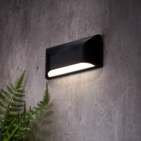 Litecraft Truro Black Rectangular Outdoor LED Wall Light