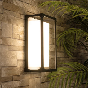 Litecraft Tulipa Black Outdoor LED Wall Light