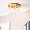 Litecraft Turin Brass 6 Lamp Bathroom Ceiling Light