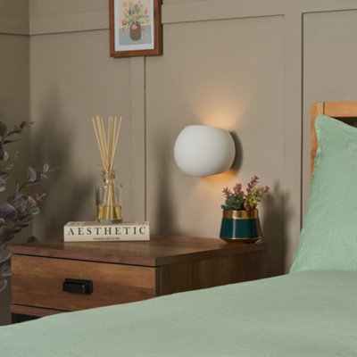 Litecraft Vane White Paintable Round Up and Down Wall Light