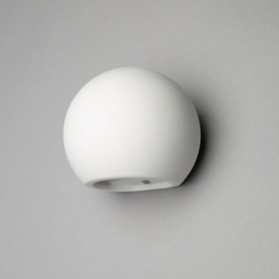 Litecraft Vane White Paintable Round Up and Down Wall Light