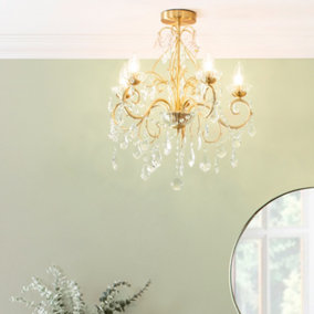 Litecraft Vara Brass 5 Light Chandelier