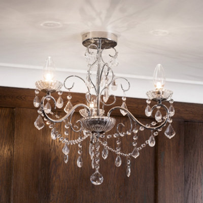 Litecraft Vara Chrome 3 Light Chandelier