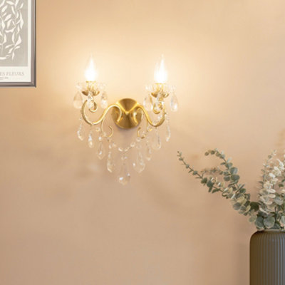 Litecraft Vara Satin Brass 2 Arm Wall Light