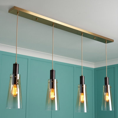 Litecraft Visconte Atrani Champagne With Ombre Shades 4 Light Ceiling Pendant