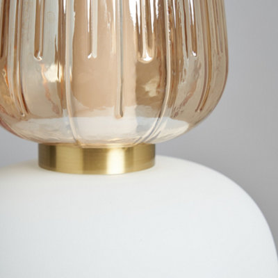 Litecraft Visconte Edvin Satin Brass Glass Ceiling Pendant