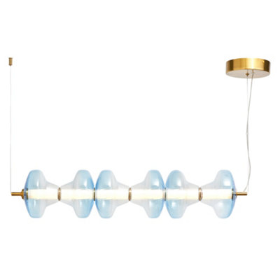 Litecraft Visconte Elias Sky Blue LED 6 Light Glass Diner Bar