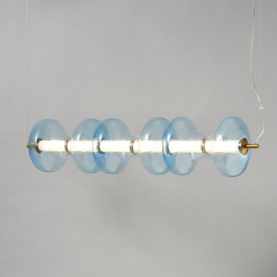 Litecraft Visconte Elias Sky Blue LED 6 Light Glass Diner Bar