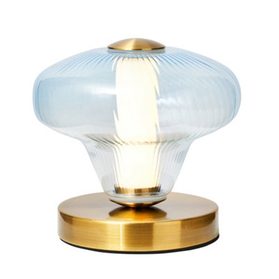 Litecraft Visconte Elias Sky Blue LED Glass Table Lamp