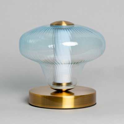 Litecraft Visconte Elias Sky Blue LED Glass Table Lamp