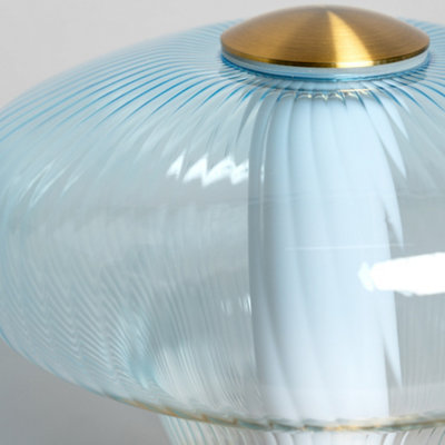 Litecraft Visconte Elias Sky Blue LED Glass Table Lamp