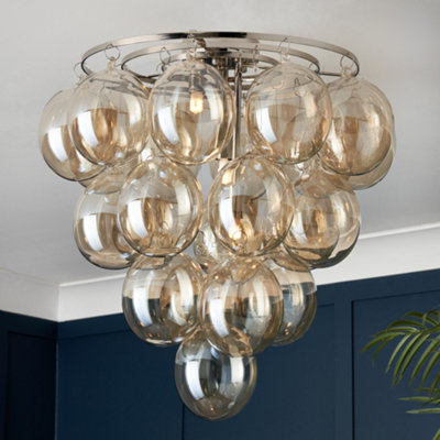 Litecraft Visconte Maiori Champagne Small Flush Ceiling Light