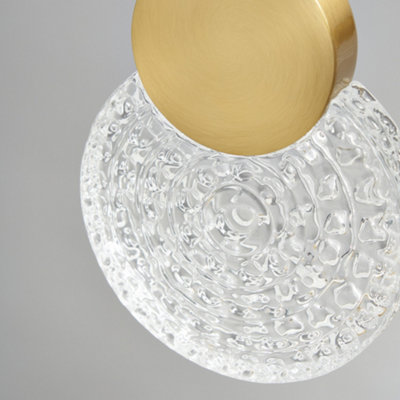 Litecraft Visconte Oskar Satin Brass 10 Light LED Glass Cluster Pendant
