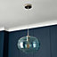 Litecraft Visconte Sarno Blue Tint Oval Ceiling Pendant
