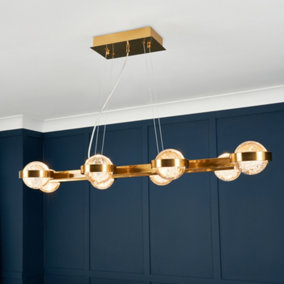 Litecraft Visconte Sarno Brass 8 Light Bar Ceiling Light