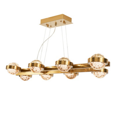 Litecraft Visconte Sarno Brass 8 Light Bar Ceiling Light