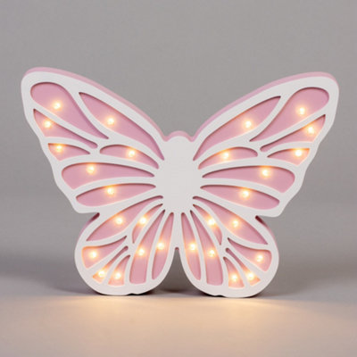 Litecraft White Butterfly Glow Kids LED Table Lamp