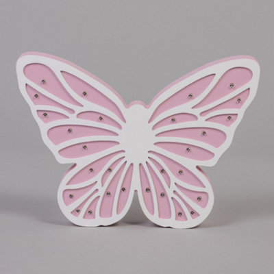 Litecraft White Butterfly Glow Kids LED Table Lamp