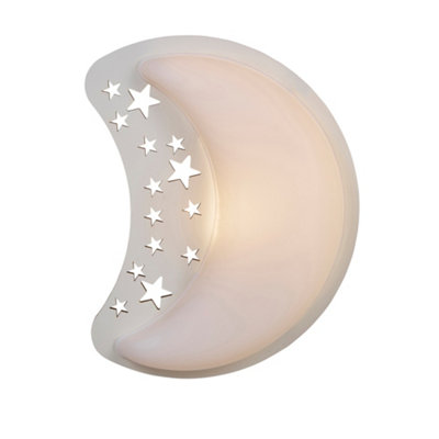 Litecraft White LED Moon Glow Kids Wall Light