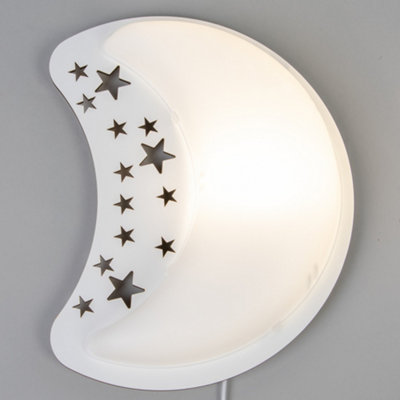 Litecraft White LED Moon Glow Kids Wall Light