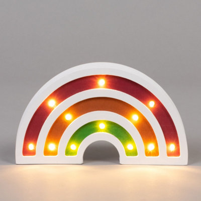 Litecraft White Rainbow Glow Kids LED Table Lamp or Wall Light
