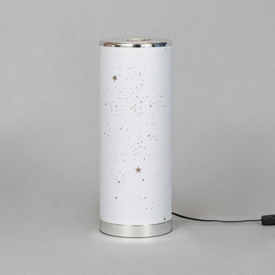 Litecraft White Starburst Glow Kids LED Cylinder Table Lamp