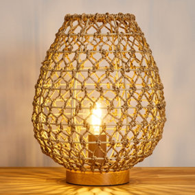 Litecraft Woody Natural 1 Light Woven Table Lamp