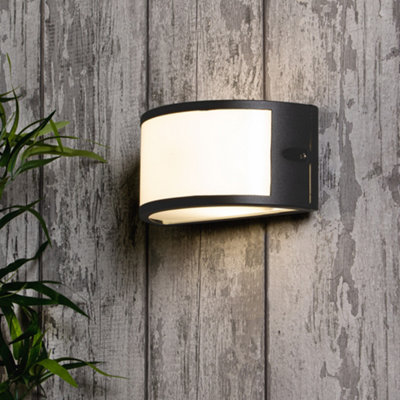 Litecraft Wynn Anthracite Modern Outdoor LED Wall Light