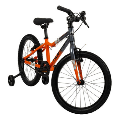 Literide 20in Single-Speed Tangerine Orange and Pebble Grey Children's Bike