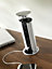 Litetech SY7192SI Pop Up Socket 3 Gang with 2 x USB Charging Sockets (Silver)