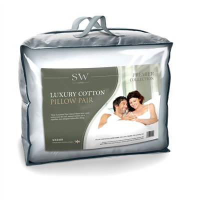 thumbnail image 2 of ARLINENS Hollowfibre Box Pillows - 100% Cotton Cover, Zip Closure, Gusseted, 8cm Deep 2 of 5