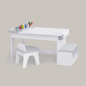Little Artist Monet Play Art Table Kids Furniture - L119 x W74 x H56 cm - White
