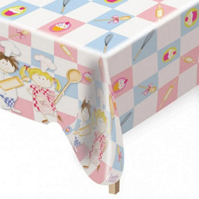 Little Cooks Plastic Party Table Cover Pink/Blue (One Size)