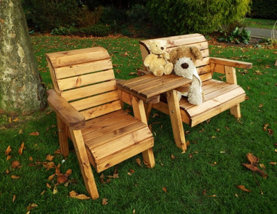 Little Fellas Bench/Chair Combination Set (Straight) for Children, W180 x D60 x H77 - Fully Assembled